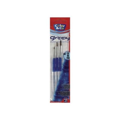 LEFRANC BOURGEOIS Pinceau Education Grippy Poil de Poney - Lot de 3 - N&deg; 2, 8 et 12
