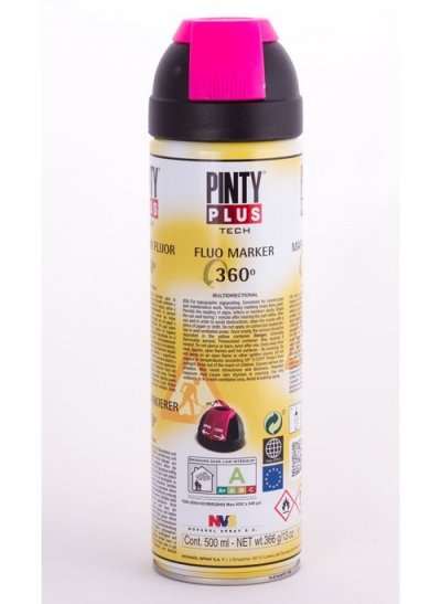 PINTY PLUS Pinty 251 Bombe chantier 500ml rouge cerise t184, Non Concern&eacute;