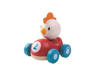PLAN TOYS Piou le coq de course en bois - 12m+ - TU