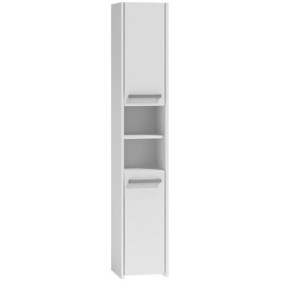 PISA - Colonne armoire salle de bain - 30x30x170 cm - Meuble blanc