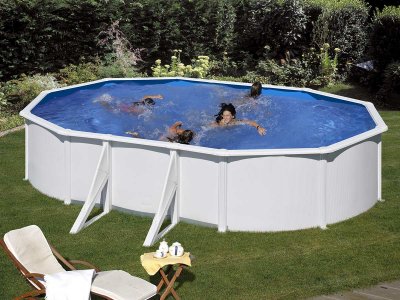 GRE Piscine acier blanc Fidji ovale 5,27 x 3,27 x 1,22 m - Gr&eacute;