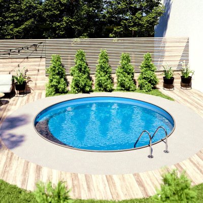 AQUALUX Piscine acier enterr&eacute;e ovale 1.50 x 7 x 3.50 m  - 31m3 - WM248
