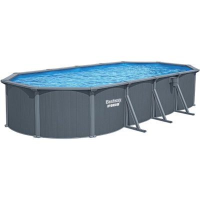 BESTWAY Piscine acier Hydrium effet bois ovale 7,30 x 3,60 x 1,30 m - 