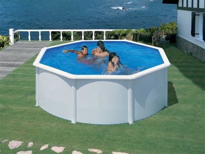 GRE Piscine avec filtration sable - Ronde - Acier - D3,70xH1,22m