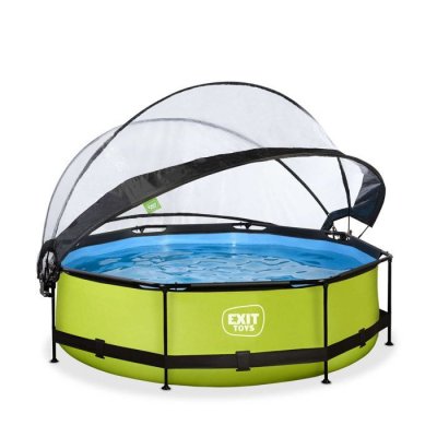 Piscine avec pompe filtrante et d&ocirc;me enfant Exit Toys Lime 300 x 76 cm