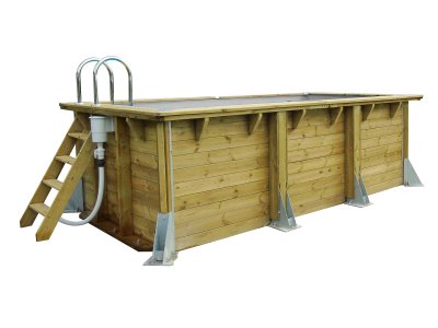 UBBINK Piscine Bois Azura 4,00 X 2,00 X 1,26 M - Liner Beige - 