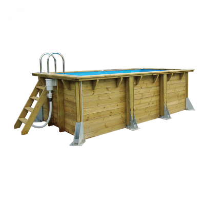 UBBINK Piscine bois Azura 4,00 x 2,00 x 1,26 m - Liner bleu - 