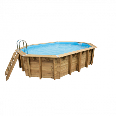 UBBINK Piscine Bois Azura 4,00 X 3,00 X 1,20 M - Liner Bleu - 