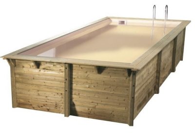 UBBINK Piscine bois Azura 5,05 x 3,50 x 1,26 m - Liner beige