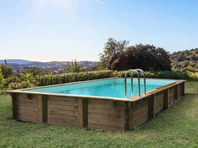 HABITAT ET JARDIN Piscine bois en kit rectangle ""Sunrise "" - 8.20 x 5.20 x 1.44 m