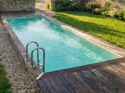 UBBINK Piscine bois Lin&acute;a 15,50 x 3,50 x 1,55 m - Liner beige