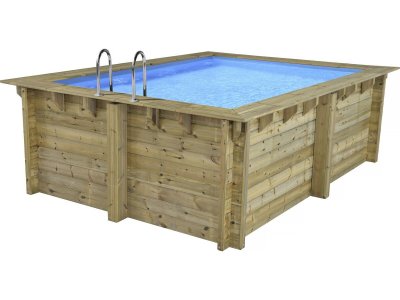 HABITAT ET JARDIN Piscine bois rectangle  Maldives  - 3.20 x 3.20 x 1.24 m
