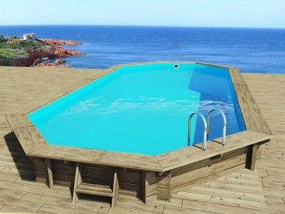 HABITAT ET JARDIN Piscine bois "" Sevilla "" - 8.57 x 4.57 x 1.45 m