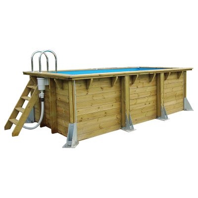HTTPS: OUTIROR.COM IMG P 7 5 4 4 7544.JPG Piscine en bois Azura 250 x 450 x 126 cm H - Liner bleu