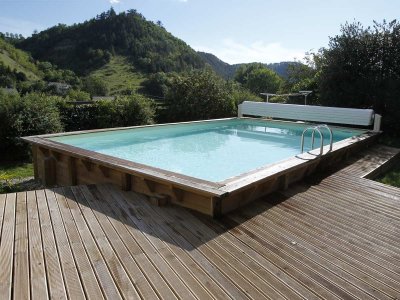 UBBINK Piscine en bois Lin&eacute;a 350 x 650 x 140 cm - Liner beige