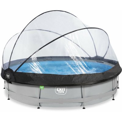 ERREBI GROUP Piscine EXIT Soft Grey &oslash;360x76cm avec pompe filtrante et d&ocirc;me - gris