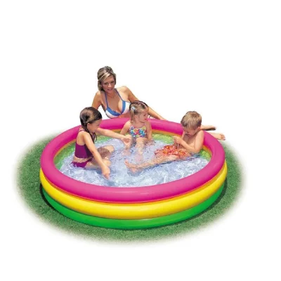 Q BO Piscine gonflable 3 anneaux 114 x 25 cm pour enfants 3+ ans 57412NP