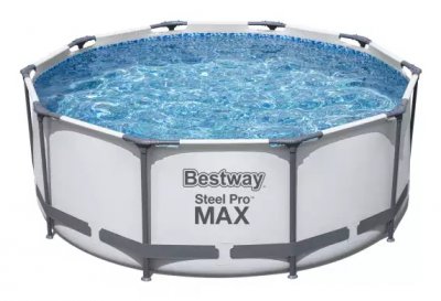 BESTWAY Piscine Hors-sol Tubulaire  Steel Pro Max - 305x100cm - &Eacute;purateur &agrave; Cartouche