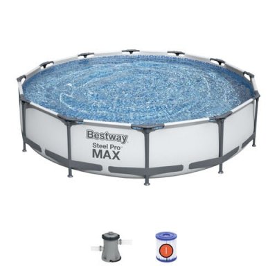 BESTWAY Piscine hors sol tubulaire ronde avec filtration &agrave; cartouche 56416