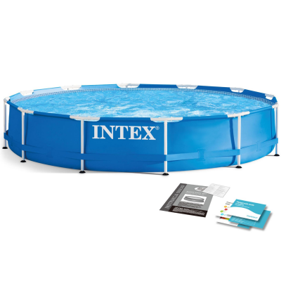 INTEX Piscine  &agrave; cadre en m&eacute;tal 366 x 76 cm-Sans pompe de filtration