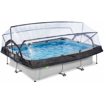 ERREBI GROUP Piscine Soft Grey 300x200x65cm avec pompe filtrante et d&ocirc;me - gris