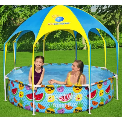 BESTWAY Piscine tubulaire  ronde Steel Pro avec parasol 2,44 x 0,51 m