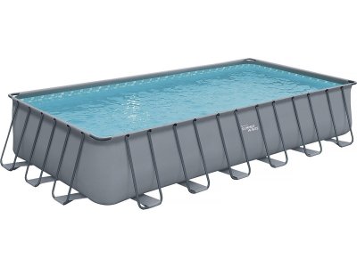 HABITAT ET JARDIN Piscine tubulaire grise - ""LUDO 5"" - 7.32 x 3.66 x 1.32 m - sans filtration
