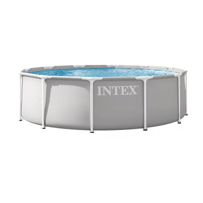 INTEX Piscine tubulaire hors sol  Prism Frame 3,66 m 0,99 m gris