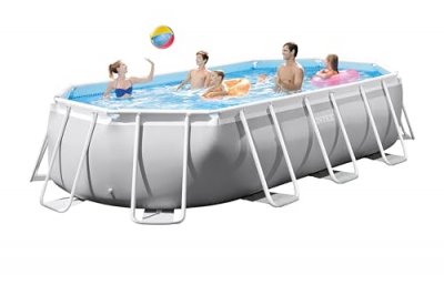 INTEX Piscine tubulaire  Prism Oval Frame 503 x 274 x 122 cm - Gris
