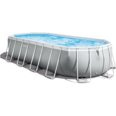 INTEX Piscine tubulaire ovale prism frame 6m10 x 3m05 x1m22 