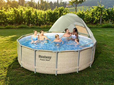 BESTWAY Piscine tubulaire Power Steel - Ronde - D396xH107cm