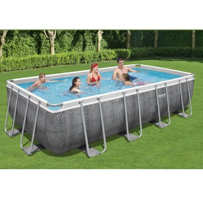 BESTWAY Piscine tubulaire Power Steel rotin gris : 549 x 274 x 122 cm