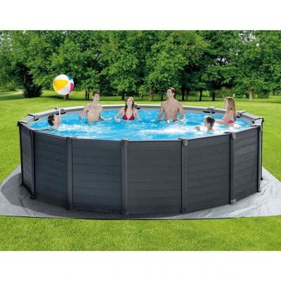 INTEX Piscine tubulaire ronde graphite  &Oslash;4.78 x 1.24 m 