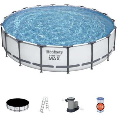  Piscine tubulaire ronde grise steel pro max &Oslash;5.49 x 1.22 cm 