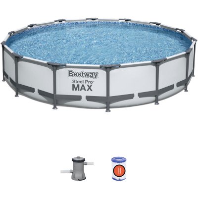 BESTWAY Piscine tubulaire ronde &Oslash;4,27x0,84 m grise 