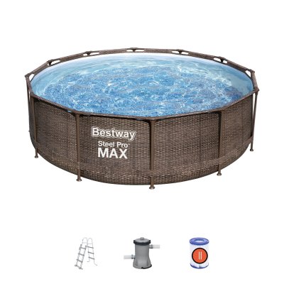 BESTWAY Piscine tubulaire ronde rotin steel pro max &Oslash;3.66 x h.1.00 m 