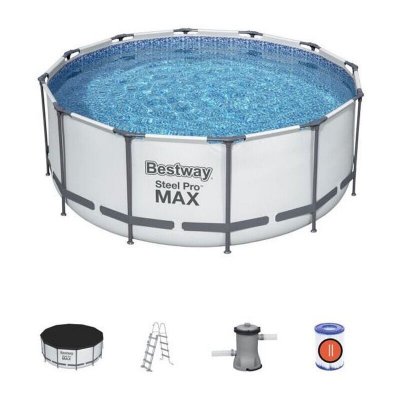 BESTWAY Piscine tubulaire ronde steel pro max &Oslash;3.66 x h.1.22 m 
