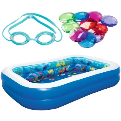 BESTWAY Piscinette gonflable motifs 3D  262 x 175 x 51 cm