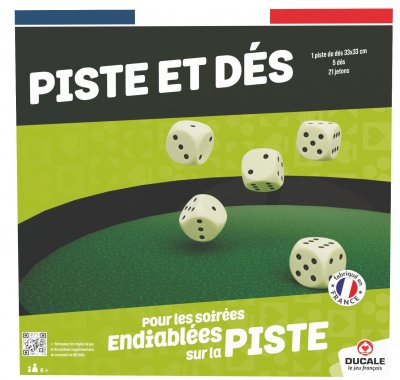 CARTAMUNDI Piste 33 cm avec 5 d&eacute;s et 21 jetons
