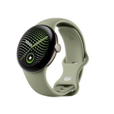 GOOGLE Pixel Watch 5 41 mm 4G Dor&eacute; avec bracelet sport caoutchouc Vert