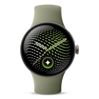 GOOGLE Pixel Watch 5 41 mm Bluetooth Dor&eacute; avec bracelet sport caoutchouc Vert