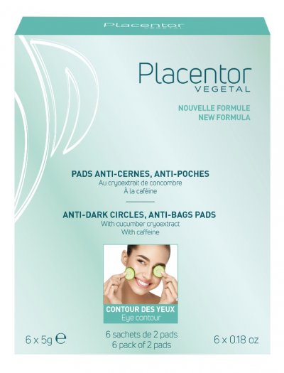 PLACENTOR VEGETAL  Pads Anti-Cernes et Anti-Poches, 6 Sachets de 2 Pads