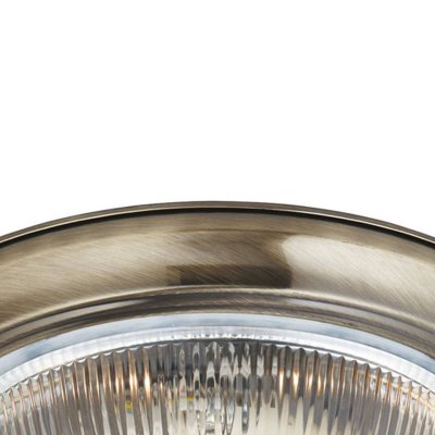 SEARCHLIGHT Plafonnier 2 ampoules ip44 en laiton antique verre transparent