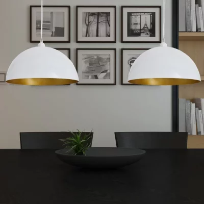 VIDAXL Plafonnier 2 pcs Hauteur r&eacute;glable Semi-sph&eacute;rique Blanc  - Blanc