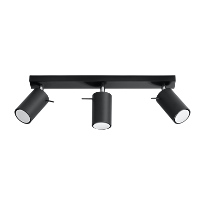 SOLLUX Plafonnier 3 lampes design RANDY - acier - noir
