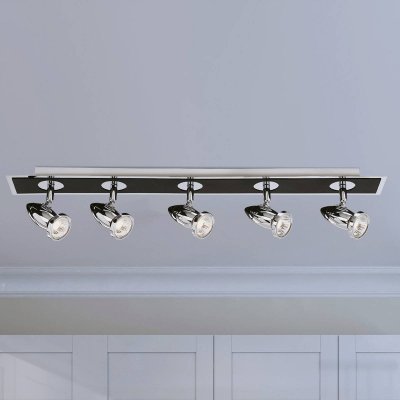 SEARCHLIGHT Plafonnier 80cm Comet chrome et noir mat, 5 spots