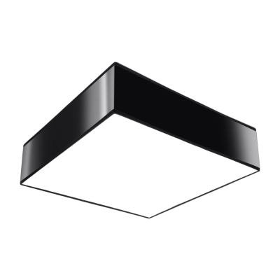SOLLUX LIGHTING Plafonnier carr&eacute; design HORAS - L.35 cm - Noir