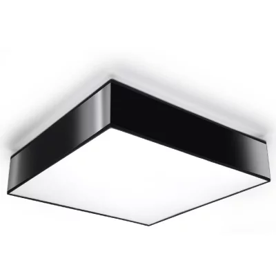 SOLLUX Plafonnier carr&eacute; design HORUS - L. 45 cm - Noir