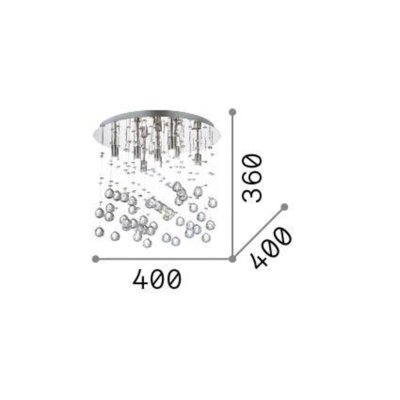 IDEAL LUX Plafonnier Chrome en cristal MOONLIGHT 8 ampoules