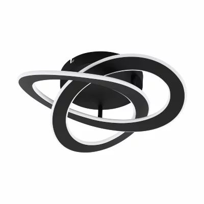 EGLO Plafonnier, design aluminium noir led  Rolimare 40W